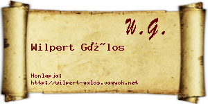 Wilpert Gálos névjegykártya